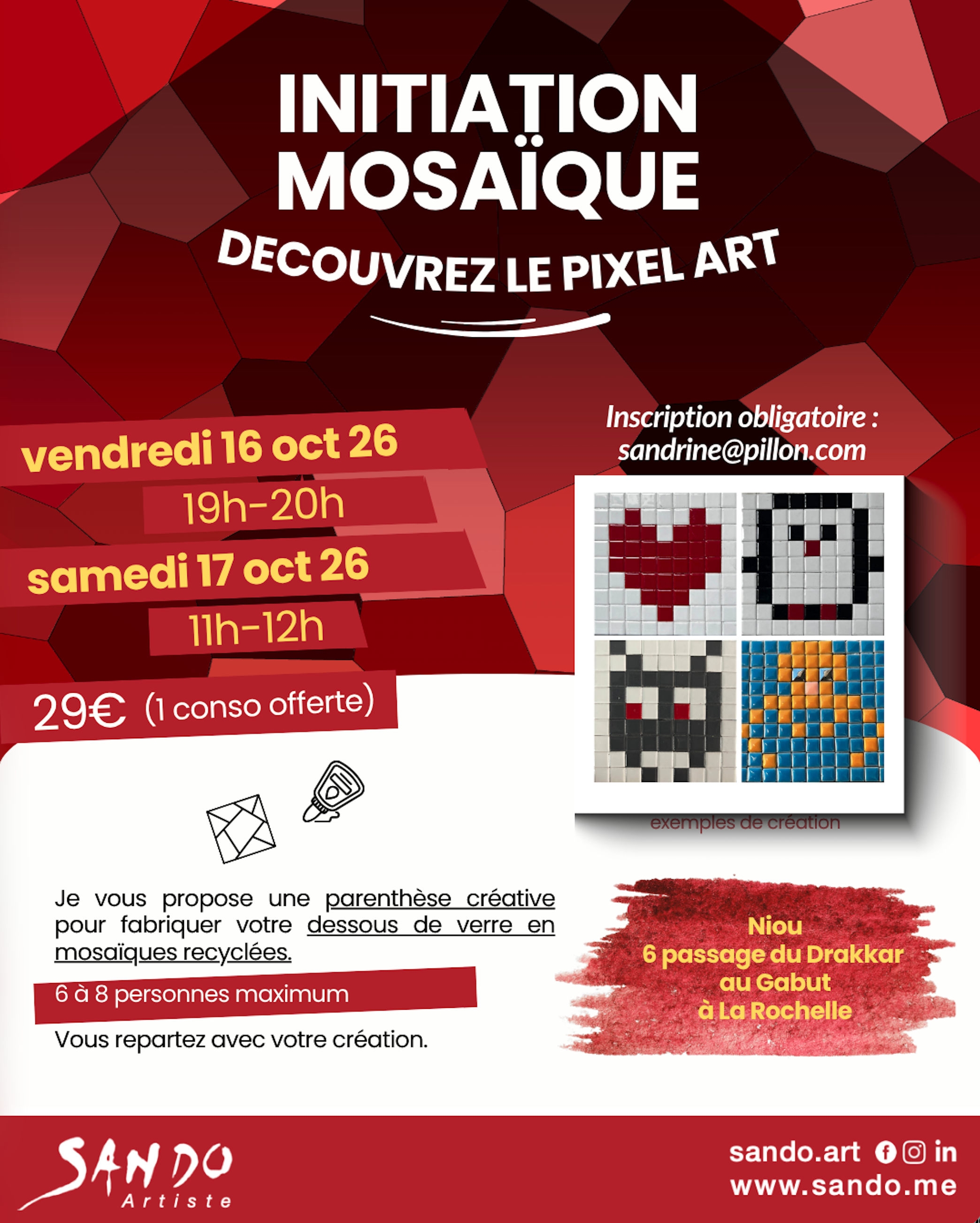 Ateliers d'initiation à la mosaïque Pixel Art